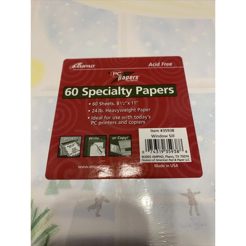 Ampad Pack Of 60 Specialty Papers Window Sill. NEW - Item #35938